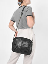 Cross Body Tas Naina Leder Pieces Zwart naina 17122474-vue-porte